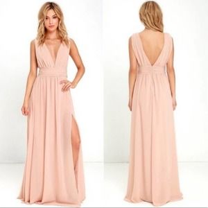 Lulu’s Heavenly Hues Blush Sleeveless Maxi Dress XXS